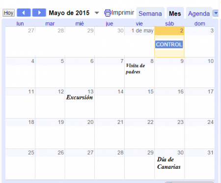 Mes de mayo
